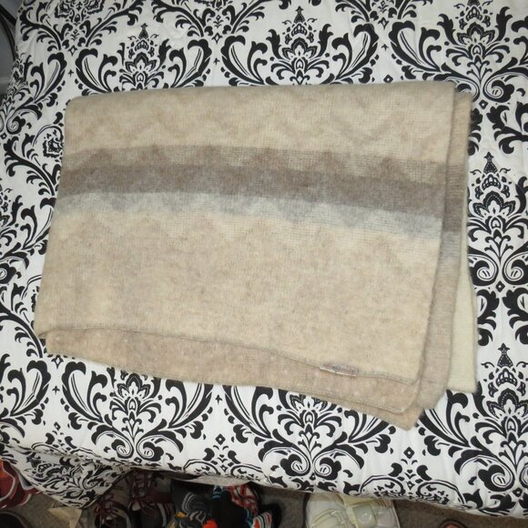 Vtg Nordic Stripes Hilda Ltd. Icelandic 100% Wool 55"x81"  Throw Blanket Iceland - Picture 4 of 8